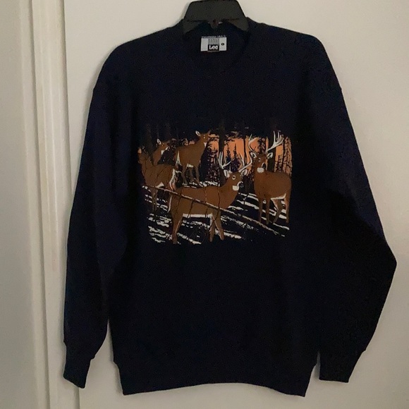 Vintage Lee Deer Buck Crewneck Sweatshirt Made in USA - Picture 9 of 9